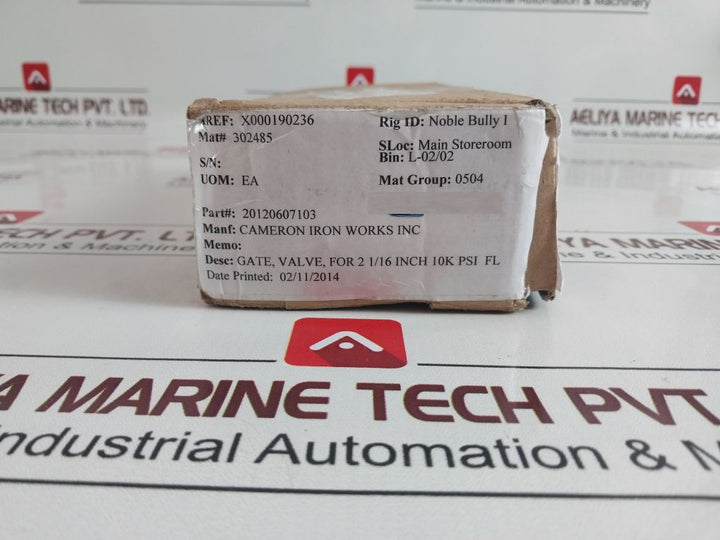 Tofer Cam 5005 2012060-71-03 Rev 02 Gate Valve