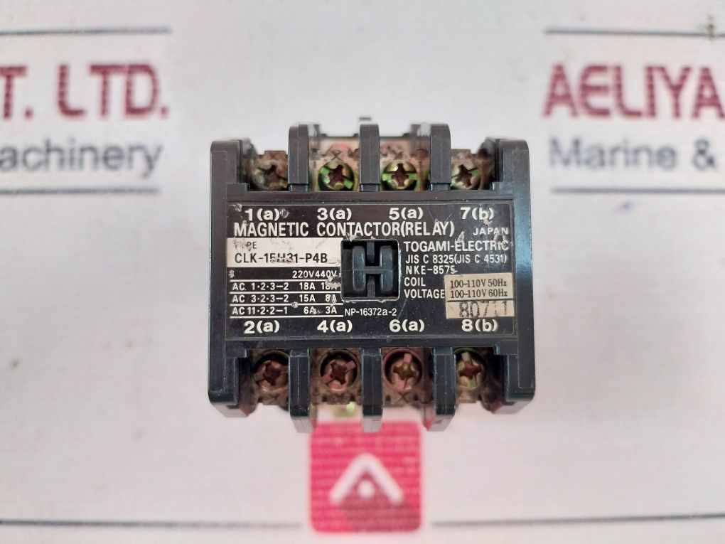 Togami-electric Clk-15H31-p4B Magnetic Contactor Relay 100-110V 50Hz