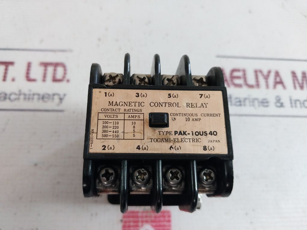 Togami-electric Pak-10Us 40 Magnetic Control Relay