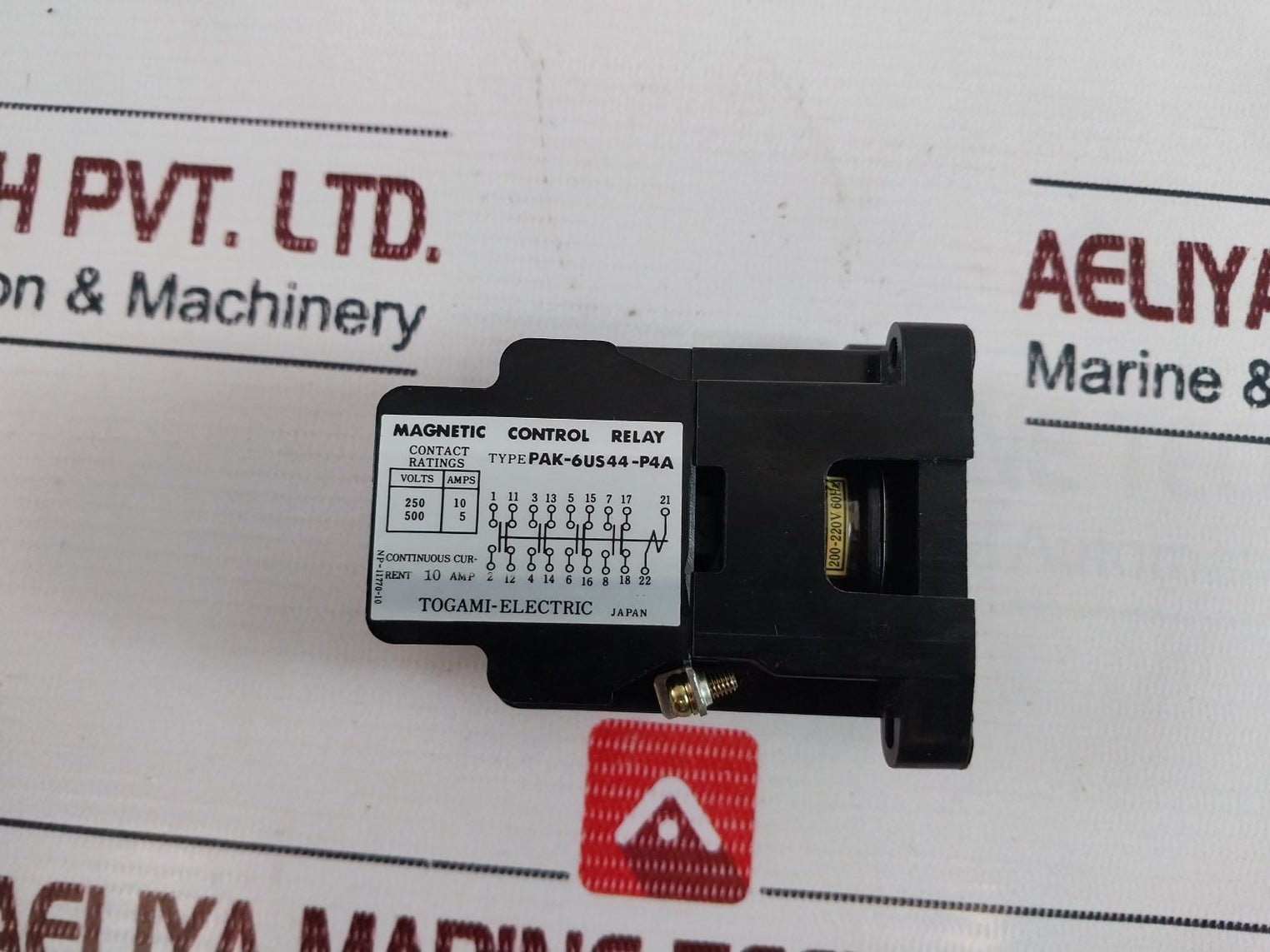 Togami Electric Pak-6Us44-p4A Magnetic Control Relay 617092A