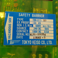 Tokyo Keiso Trb-011-10 Safety Barrier Cmp-bl Pcb Card