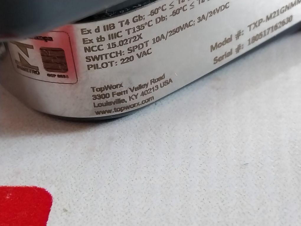 Topworx Txp-m21Gnmm4A1 Limit Switch W/ Solenoid Box