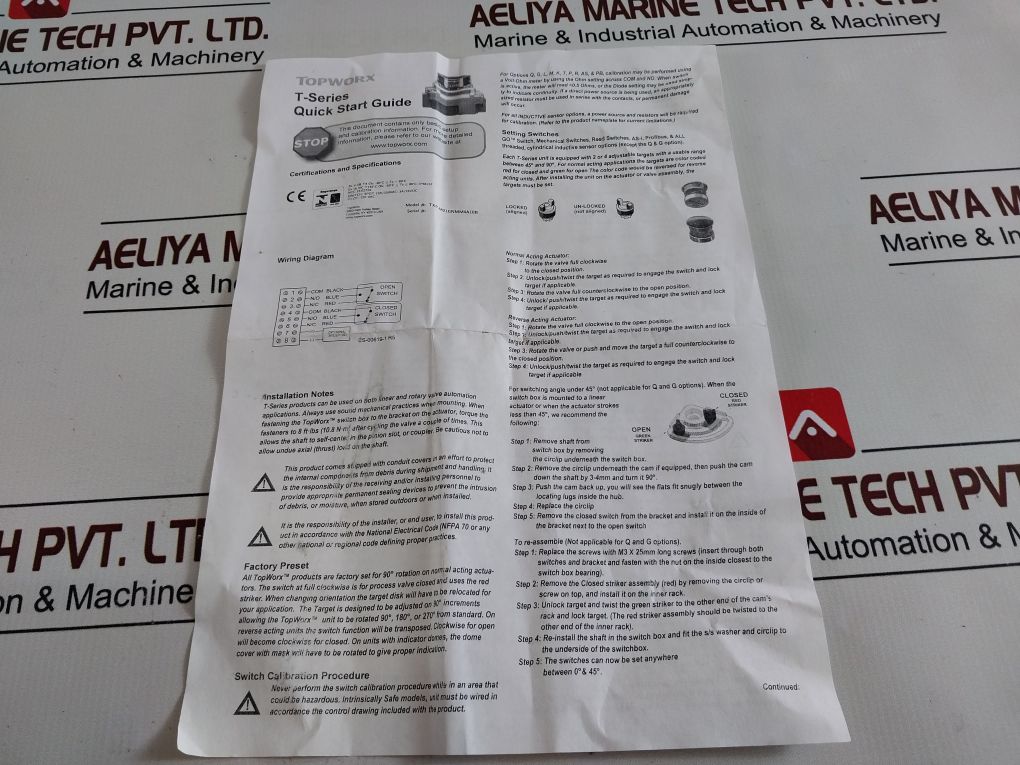 Topworx Txp-m21Gnmm4A1 Limit Switch W/ Solenoid Box