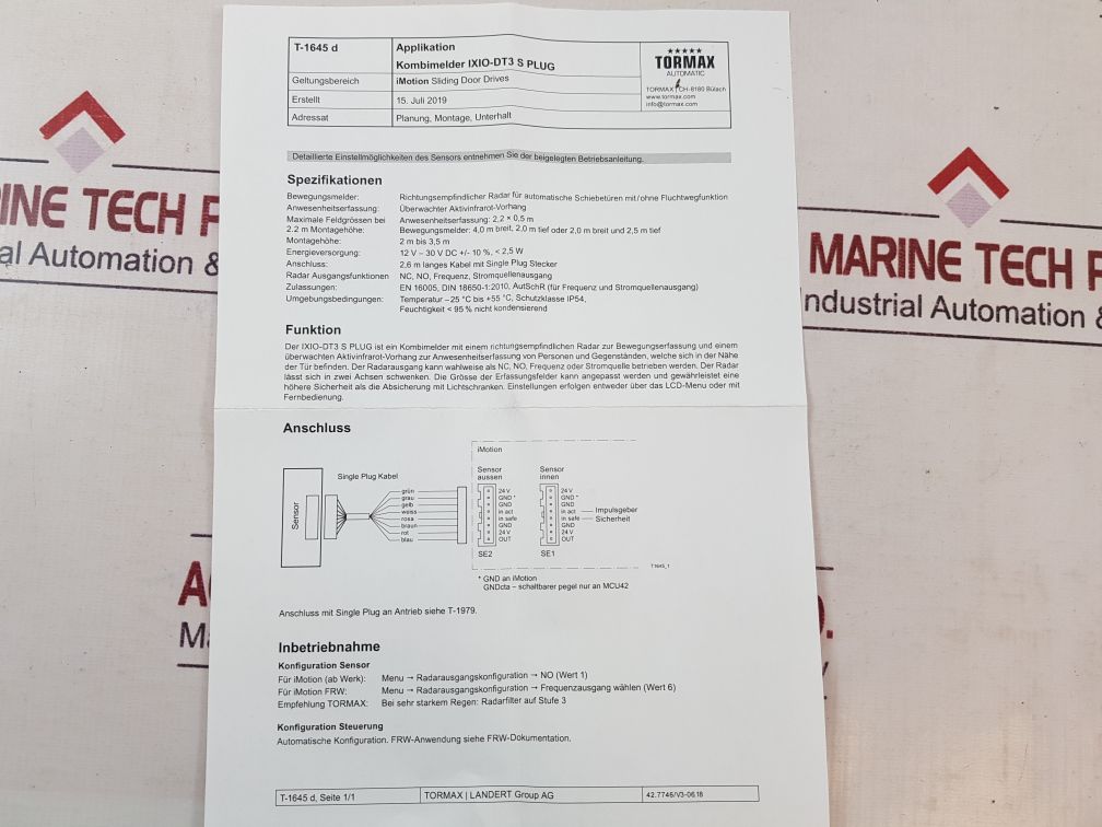 Tormax Ixio-dt3 Motion-detector Presence-sensor