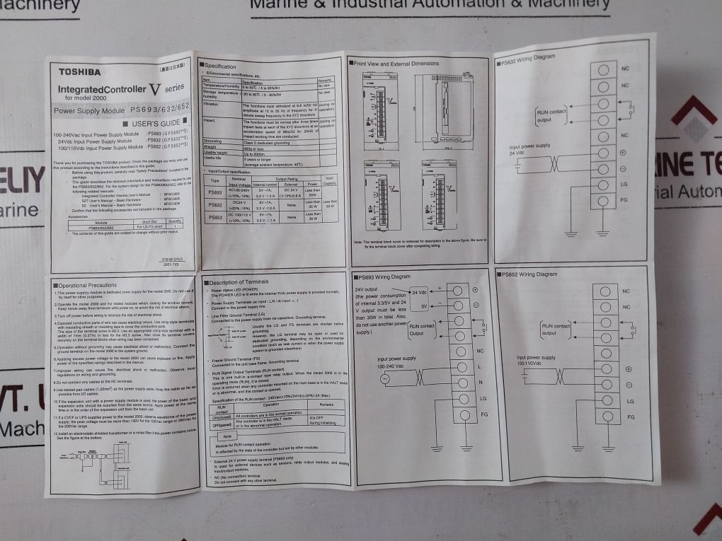 Toshiba Gps693**S Power Supply Module Ps693
