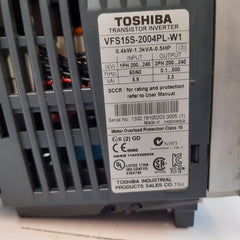 Toshiba Vf-s15 Transistor Inverter Vfs15S-2004Pl-w1,0.4Kw-1.3Kva-0.5Hp

