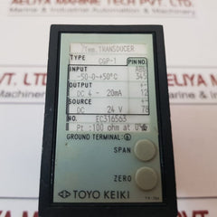 Toyo Keiki Cgp-1 Temperature Transducer Dc 24V