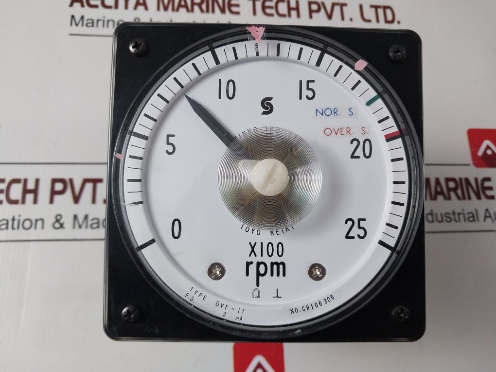 Toyo Keiki Dvf-11 X100 Rpm 0 To 25 Rpm Meter