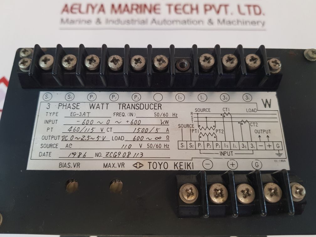 Toyo Keiki Eg-3At 3-phase Watt Transducer