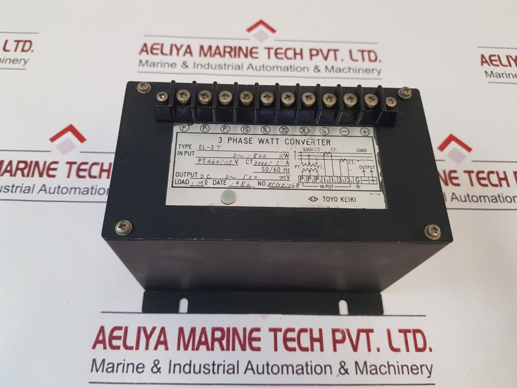 Toyo Keiki El-3T 3-phase Watt Converter 0~1800 Kw