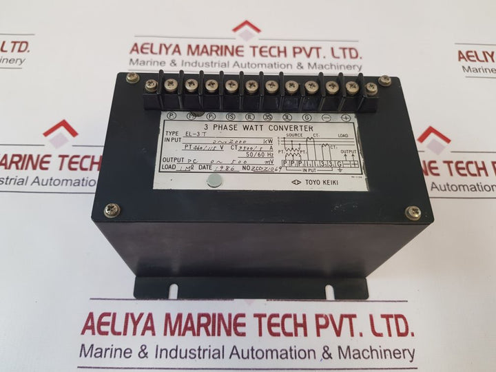 Toyo Keiki El-3T ,3-phase Watt Converter 0~2000 Kw