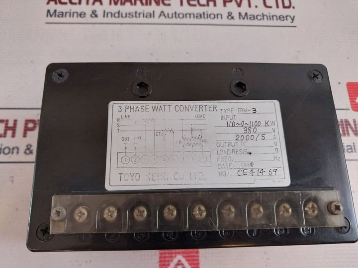 Toyo Keiki Erm-3 3 Phase Watt Converter