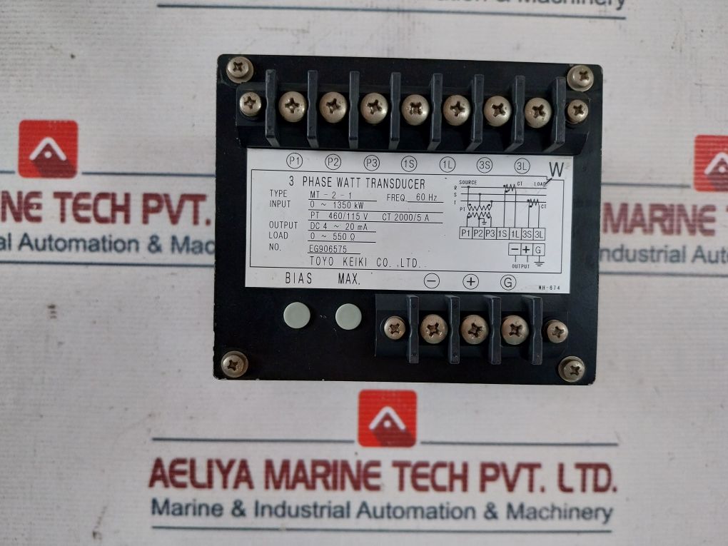 Toyo Keiki Mt-2-1 3 Phase Watt Transducer 60Hz