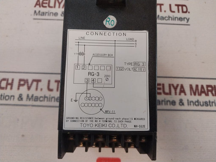 Toyo Keiki Rg-3 Grounding Resistance Meter Ac110V