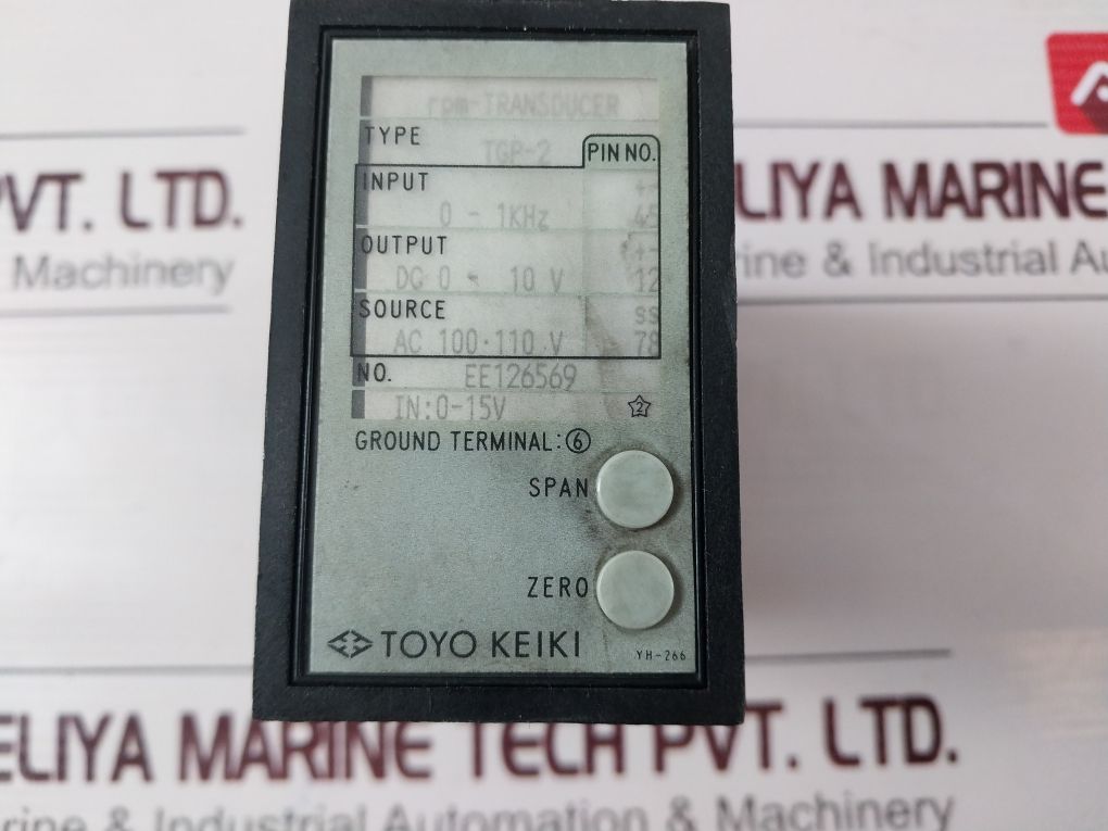 Toyo Keiki Tgp-2 Rpm Transducer 100-110V Ac