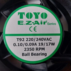 Toyo E.Z-air T92 220/240Vac Cooling Fan