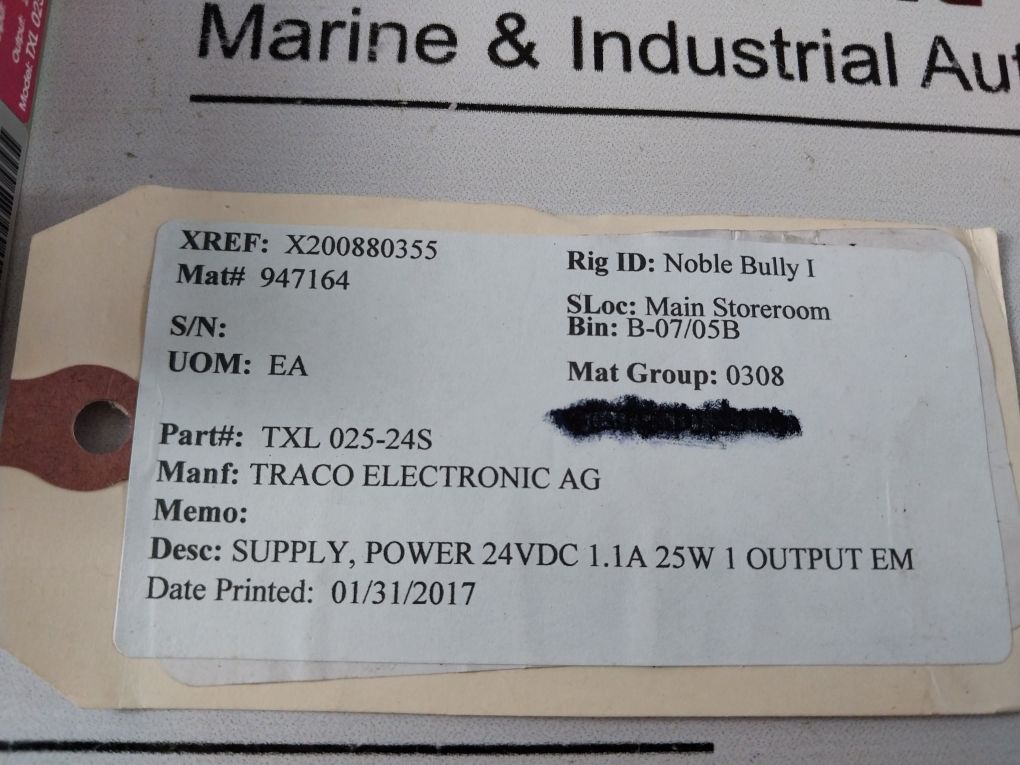 Traco Txl 025-24S Power Supply 24Vdc