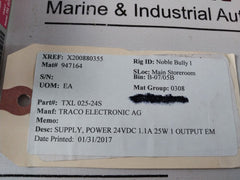 Traco Txl 025-24S Power Supply 24Vdc
