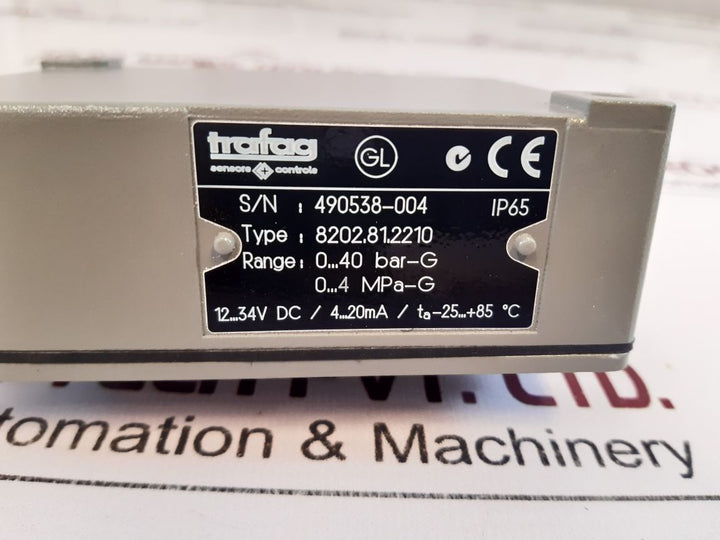 Trafag 8202.81.2210 Pressure Transmitter 0...40 Bar-g, 0...4 Mpa-g
