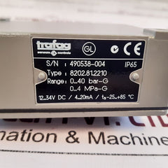 Trafag 8202.81.2210 Pressure Transmitter 0...40 Bar-g, 0...4 Mpa-g
