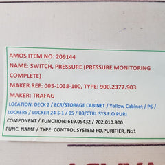 Trafag 900.2377.903 pressure switch 0…6 bar