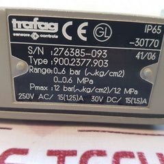 Trafag 900.2377.903 pressure switch 0…6 bar