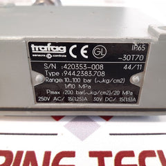 Trafag 944.2383.708 Pressure Switch 10…100 Bar (~Kg/Cm2)