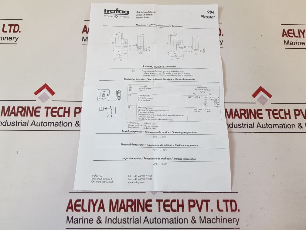Trafag Picostat 9B4.3377 Pressure Switch
