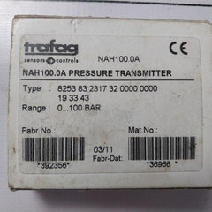 Trafag Nah100.0A Pressure Transmitter 8253.83.2317 0…100 Bar-g