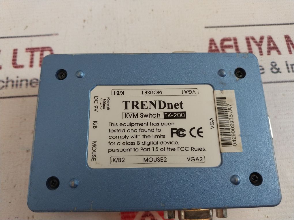 Trendnet Tk-200 Kvm Switch 500Ma Dc 9V