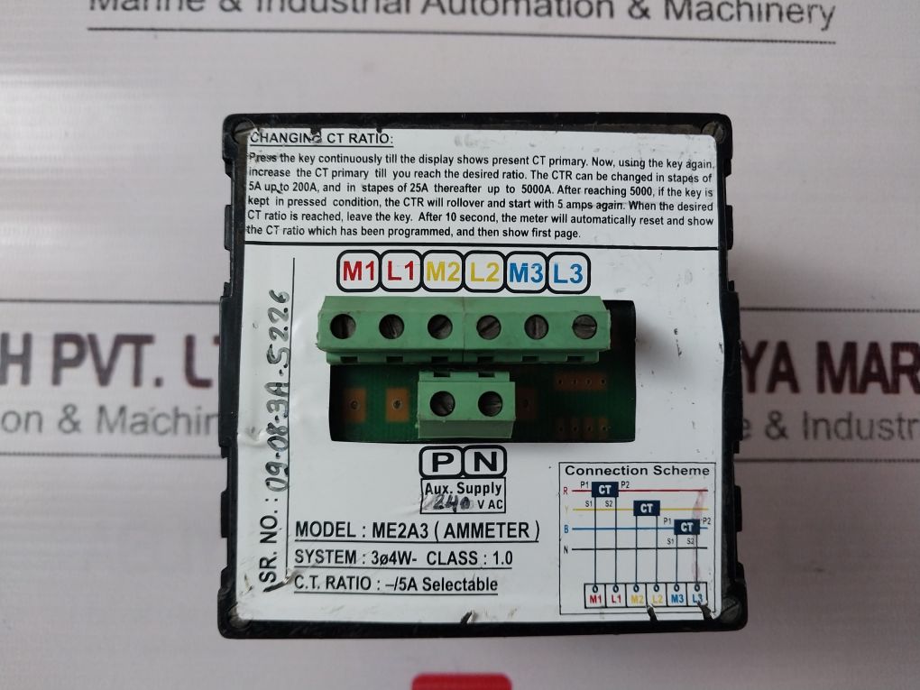 Trinity Me2A3 Three Phase Digital Ammeter