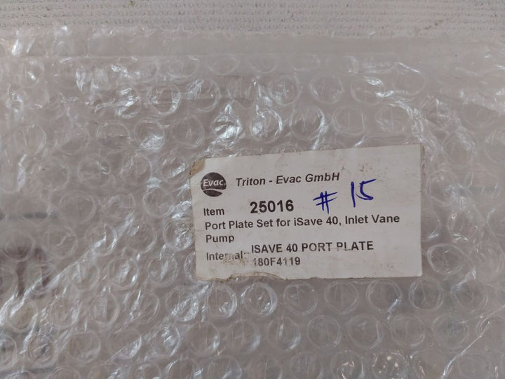 Triton Evac 25016 Port Plate Set For Isave 40 Inlet Vane Pump