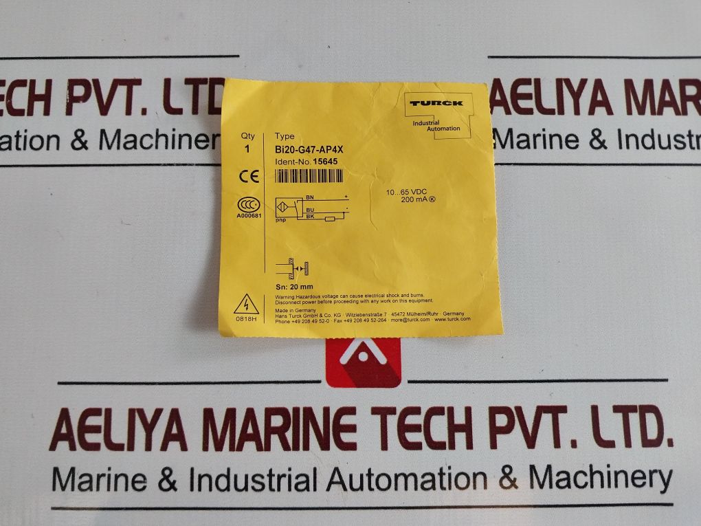 Turck Bi20-g47-ap4X Proximity Sensor Switch 10…65 Vdc