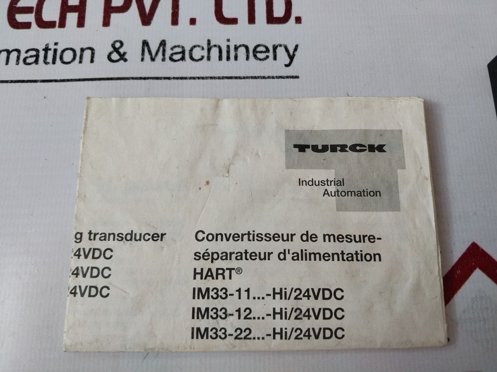 Turck Im33-22Ex-hi Hart Isolating Transducer 24Vdc