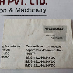 Turck Im33-22Ex-hi Hart Isolating Transducer 24Vdc