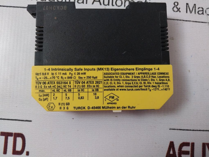 Turck Mk13-r-ex0 Isolating Switching Amplifier