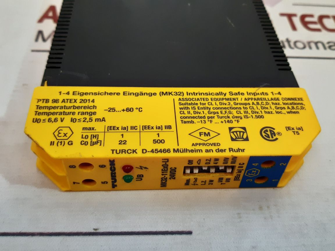Turck Mk32-11Ex0-li/24Vdc Measuring Amplifier 60°C
