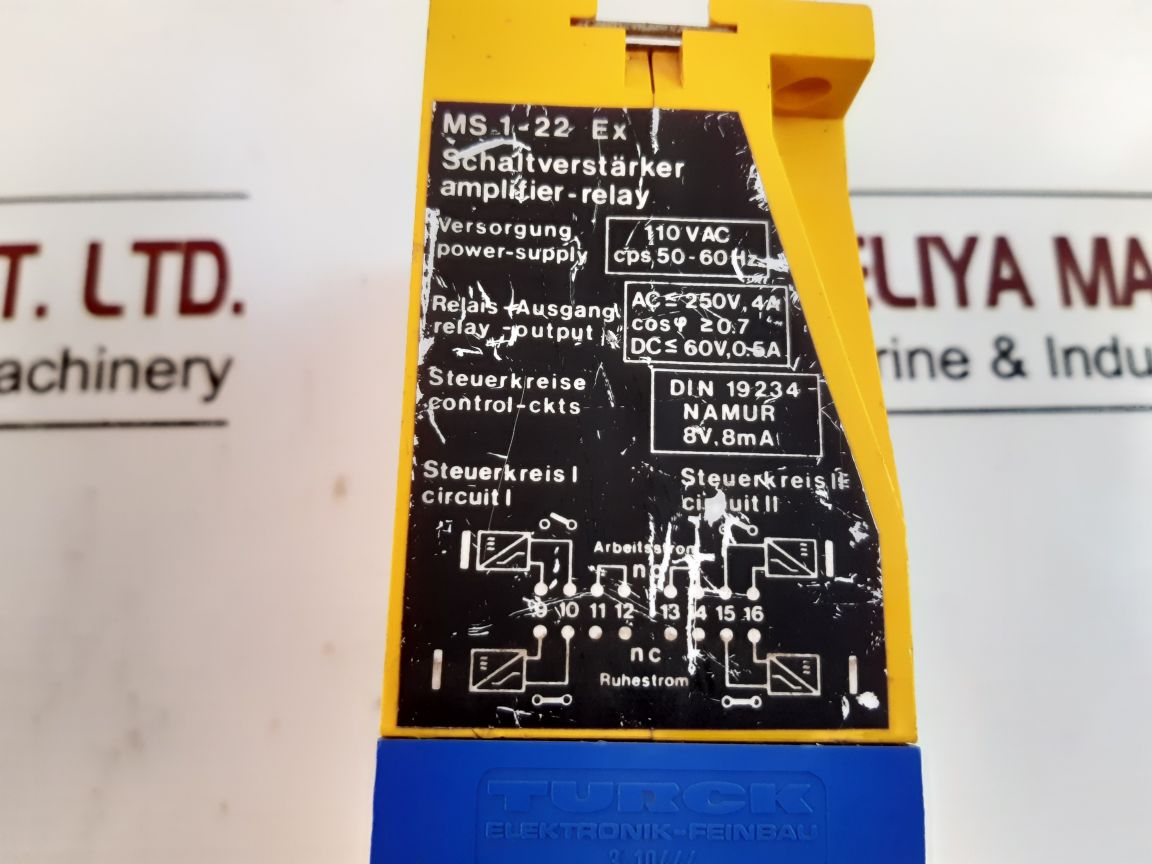 Turck Ms1-22 Ex Multi Safe Switching Amplifier- Relay