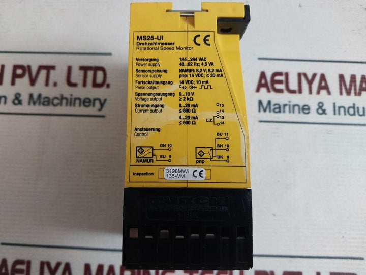 Turck Ms25-ui Rotational Speed Monitor 184...264 Vac