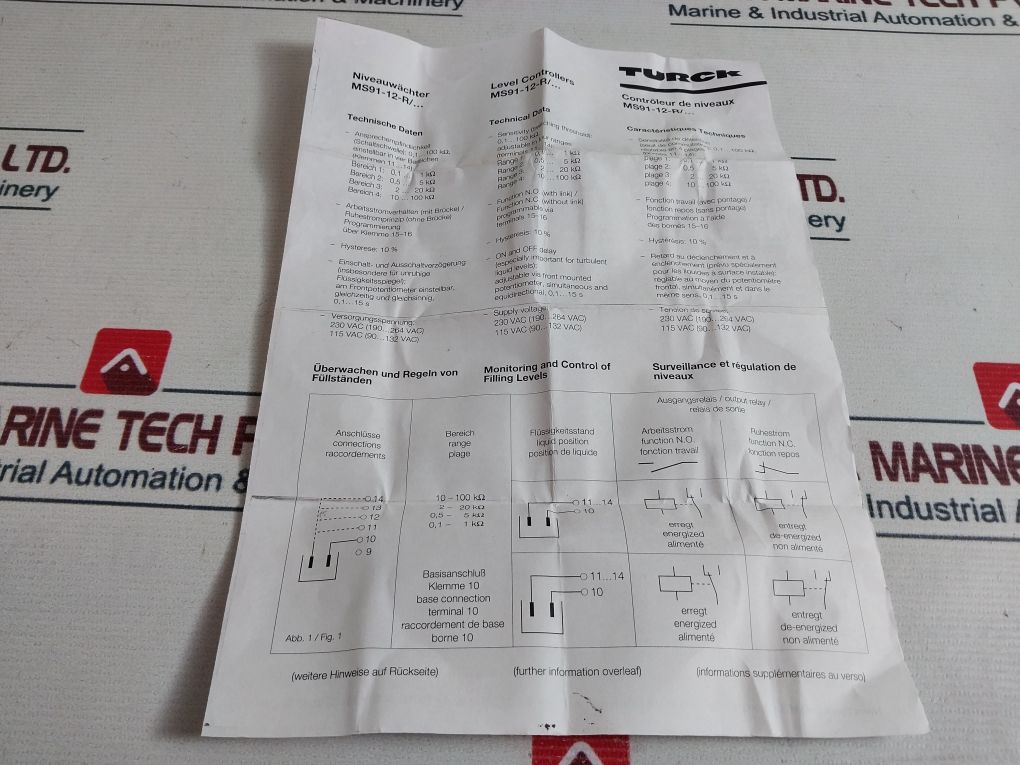 Turck Ms91-12-r Liquid Level Controller