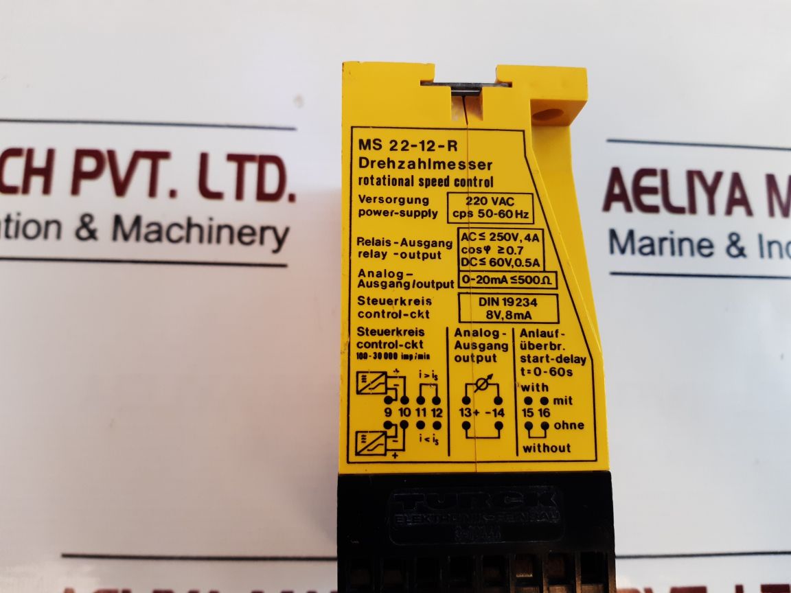 Turck Ms 22-12-r Rotational Speed Control 220 Vac