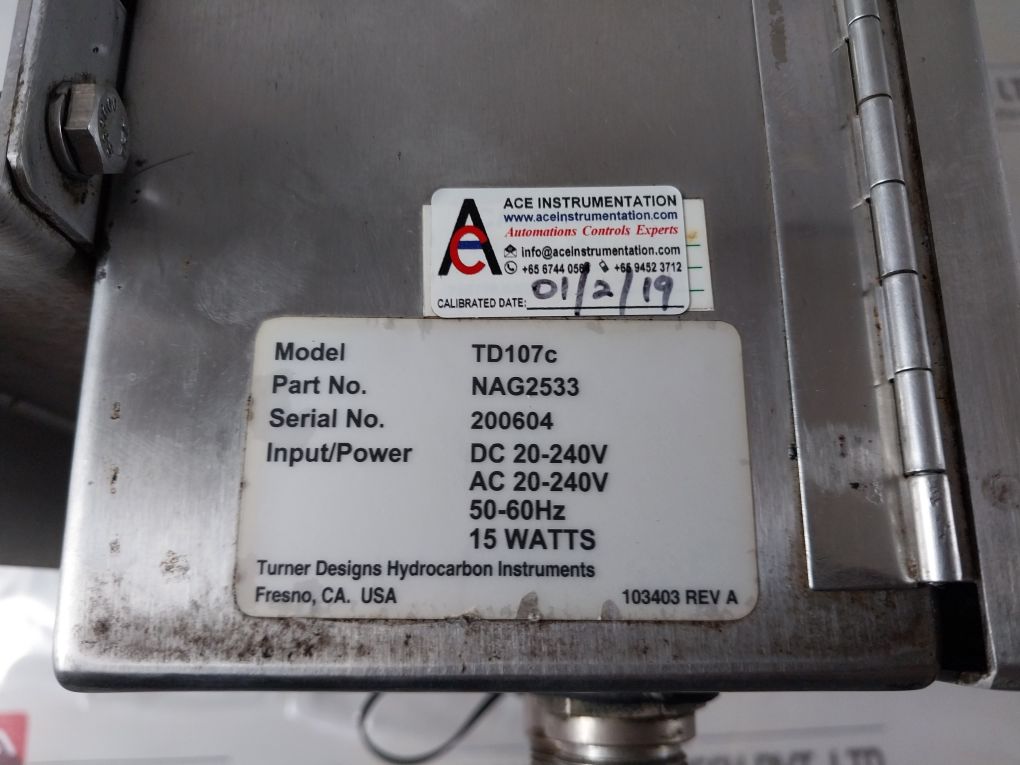 Turner Designs Td-107 Fluorescence Oil Content Monitor