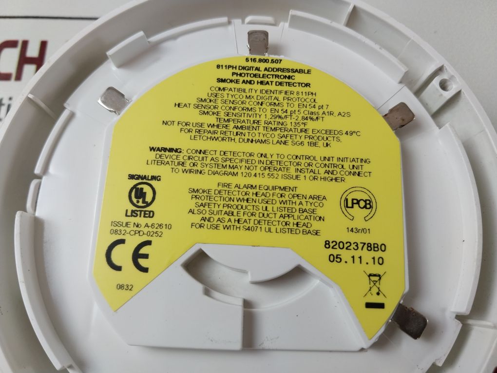 Tyco 516.800.507 Smoke And Heat Detector 811Ph