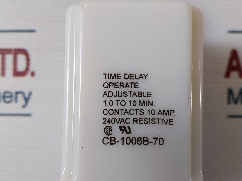 Tyco Cb-1006B-70 Time Delay Relay 240 Vac 1.0-10 Min 6425-70-0044 Rev 2