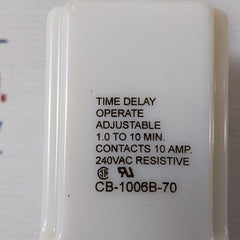 Tyco Cb-1006B-70 Time Delay Relay 240 Vac 1.0-10 Min 6425-70-0044 Rev 2