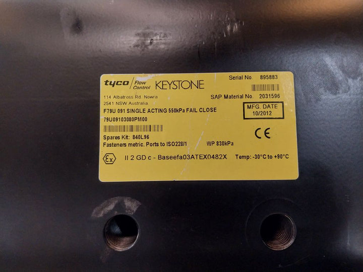 Tyco F79U 091 Single Acting 550Kpa Fail Close