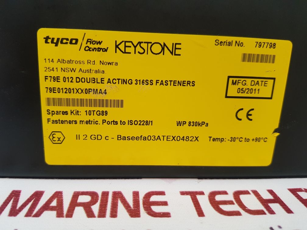 Tyco Keystone F79E 012 Double Acting Pneumatic Actuator Kit 79E01201Xx0Pma4