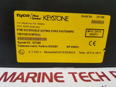 Tyco Keystone F79E 012 Double Acting Pneumatic Actuator Kit 79E01201Xx0Pma4