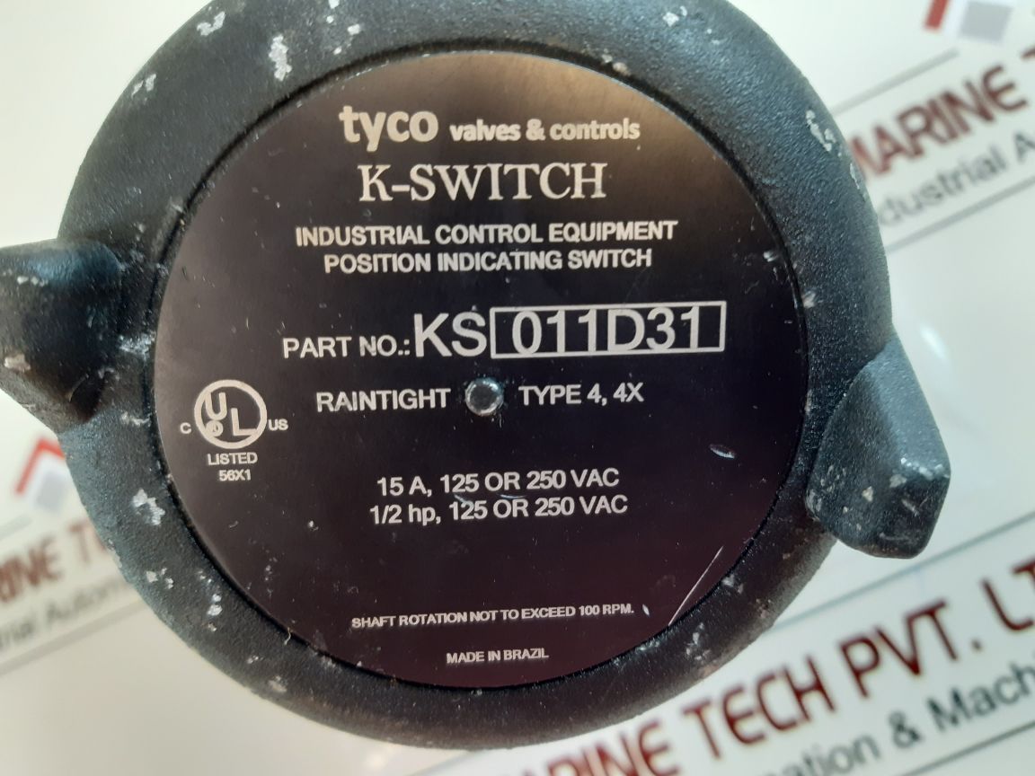 Tyco ks 011d31 industrial control equipment position indicating switch ...