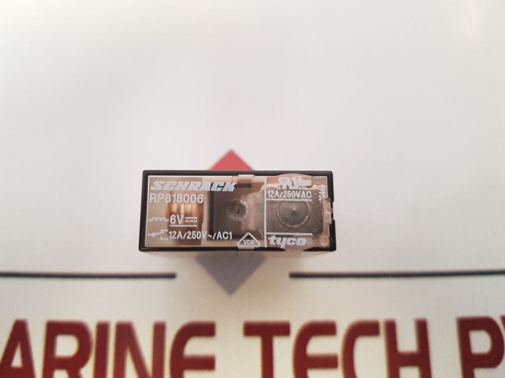 Set Of 6X Schrack Rp818006 Relay 6V 250Vac 12A 5 Pin